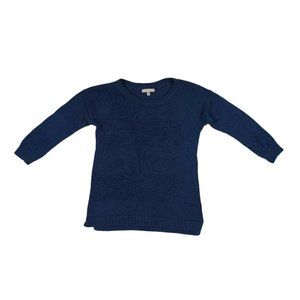 Banana Republic Size L Large Metallic Striped Sweater Navy Blue Cotton Blend